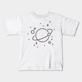 Ringed Planet Line Kids T-Shirt